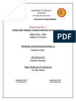 Speed and Torque Characteristics of DC Motors: NEE 2106 - 1ME Subject & Section