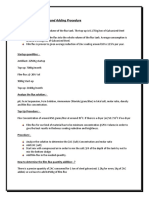 Anti-Blast Preparation and Adding Procedure: Startup Quantities