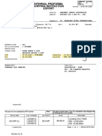 Internal Proforma Shipping Instruction Export