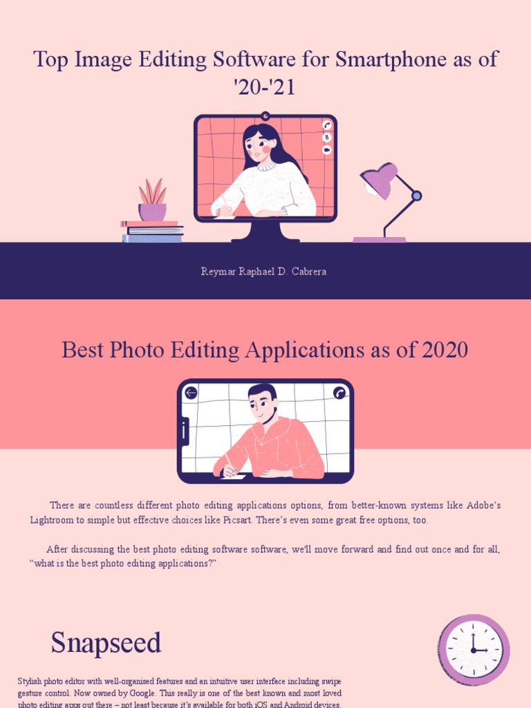 Top Image Editing Software For Smartphone As of '20'21 Reymar Raphael D. Cabrera PDF Adobe
