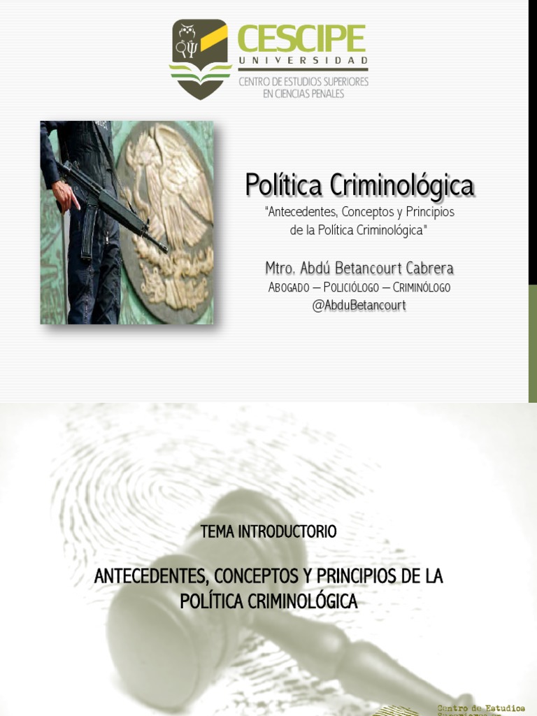 Fundamentos de la Política Criminológica | PDF | Derecho penal ...