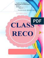 Class Reco RD: - NATIONAL HIGH SCHOOL