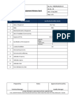 Equipment History Card Steel Tape