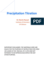Precipitation Titration: Dr. Cherrie Pascual Institute of Chemistry UP Diliman