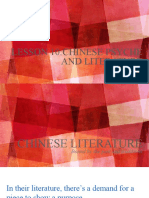 LESSON 10: CHINESE PSYCHE AND LITERATURE EXAMINED