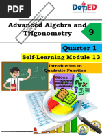 Advanced Algebra and Trigonometry Quarter 1: Self-Learning Module 13