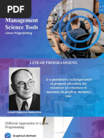 Management Science Tools: Linear Programming