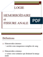 PATHOLOGIE HEMORROÏDAIRE Et FISSURE ANALE