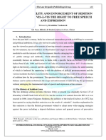 The Applicability and Enforcement of Sedition Laws in India Vis-À-Vis The Right To Free Speech and Expression