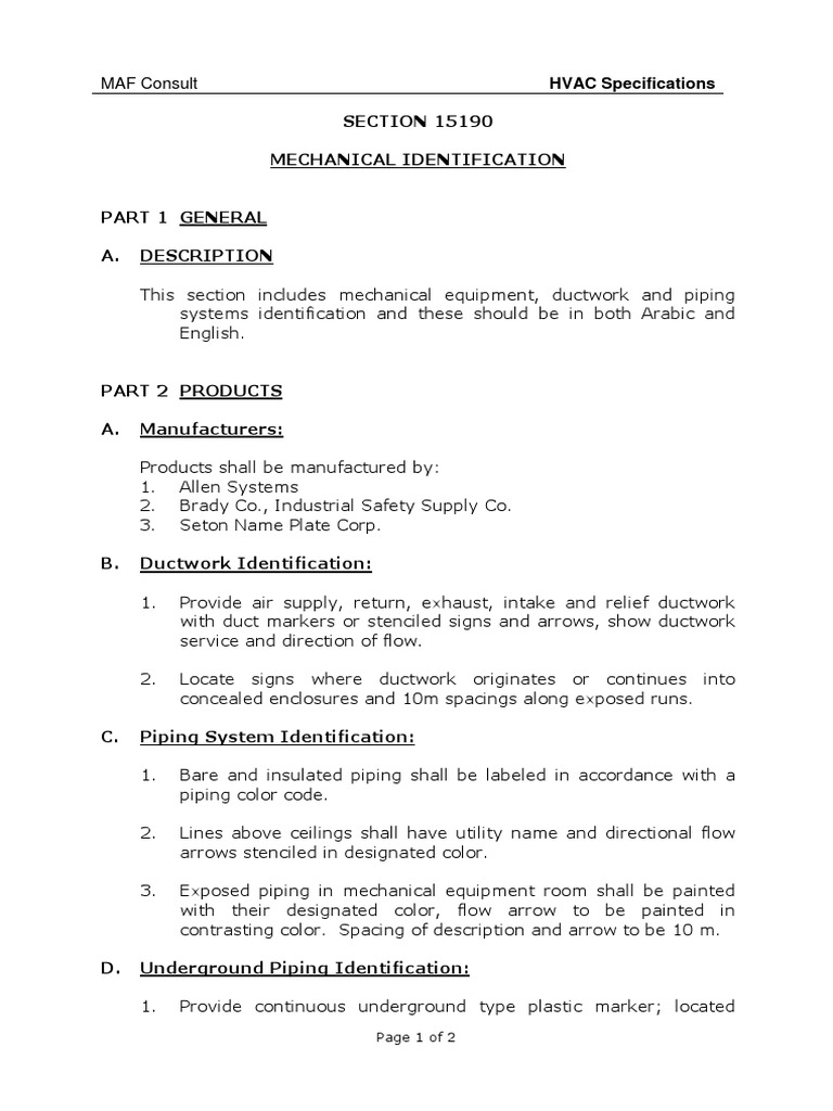 Mechanical Identifications | PDF | Duct (Flow) | Valve