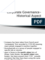 Corporate Governance-Historical Aspect