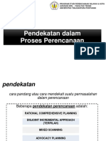 Pendekatan Dalam Proses Perencanaan