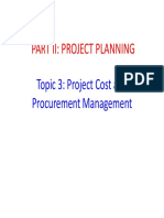 Part II Project Planning - Topic 3 Project Cost and Procurement Management