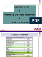 Income Statement & Operating Expenses Statement & CAPEX Statement
