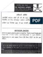 Indian Army TGC 135 Notification 2022: Apply Online From 6 Dec @joinindianarmy - Nic.in