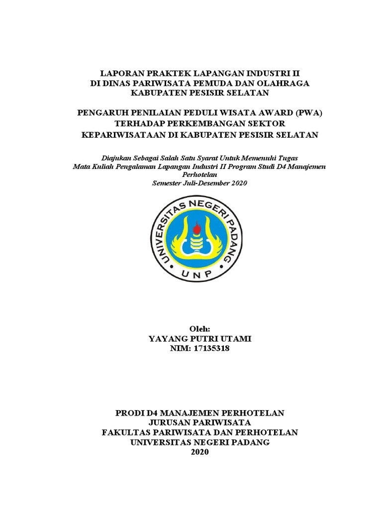 Contoh Laporan Praktek Mata Kuliah Manajemen Objek Daya Tarik Wisata