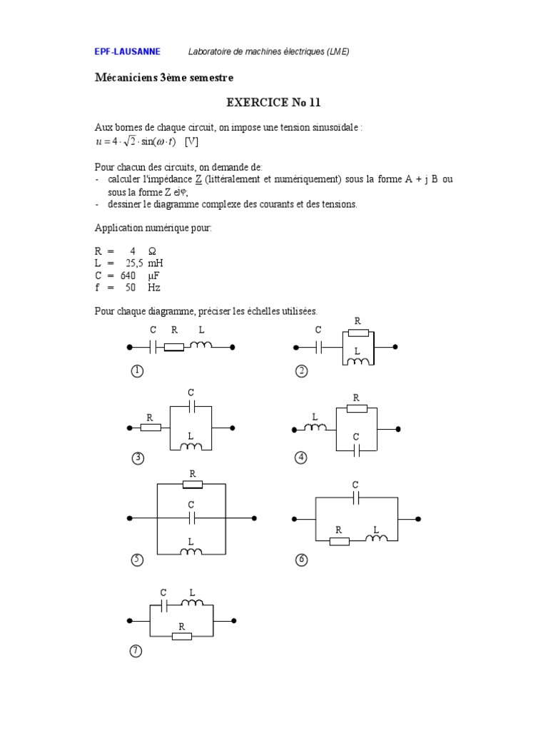 Corrigé des exercices d'impédance complexe | PDF | Impédance ...