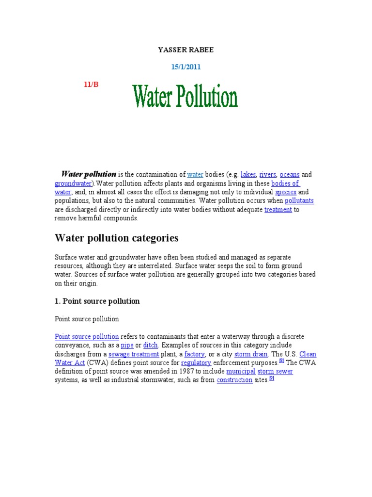 Term Project | PDF | Water Pollution | Sewage Treatment