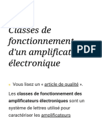 Classes de Fonctionnement D'un Amplificateur Électronique - Wikipédia