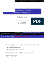 ECO562-Financial Economics Semester: Summer 2021: Dr. Zulfiqar Hyder