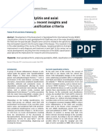 Ankylosing Spondylitis and Axial Spondyloarthritis: Recent Insights and Impact of New Classification Criteria