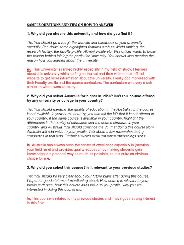Visa Interview Tips for Study Abroad | PDF | Business