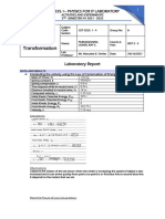 Experiment 3 Energy Transformation: Laboratory Report