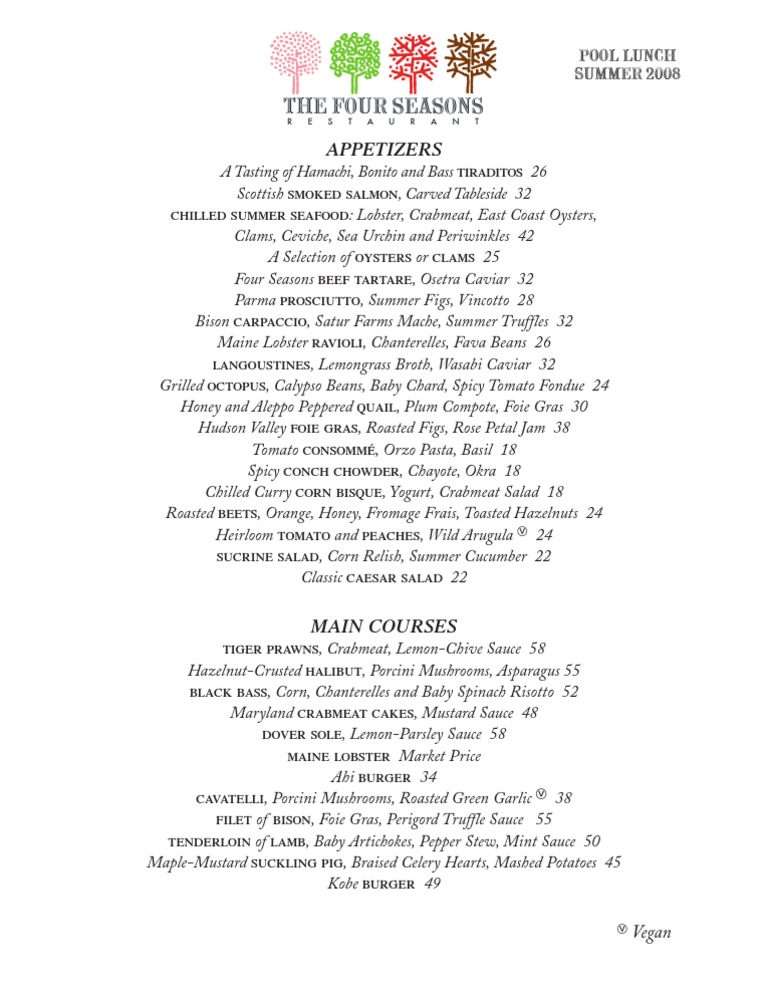 Gourmet Seafood and Meat Dishes Menu | PDF