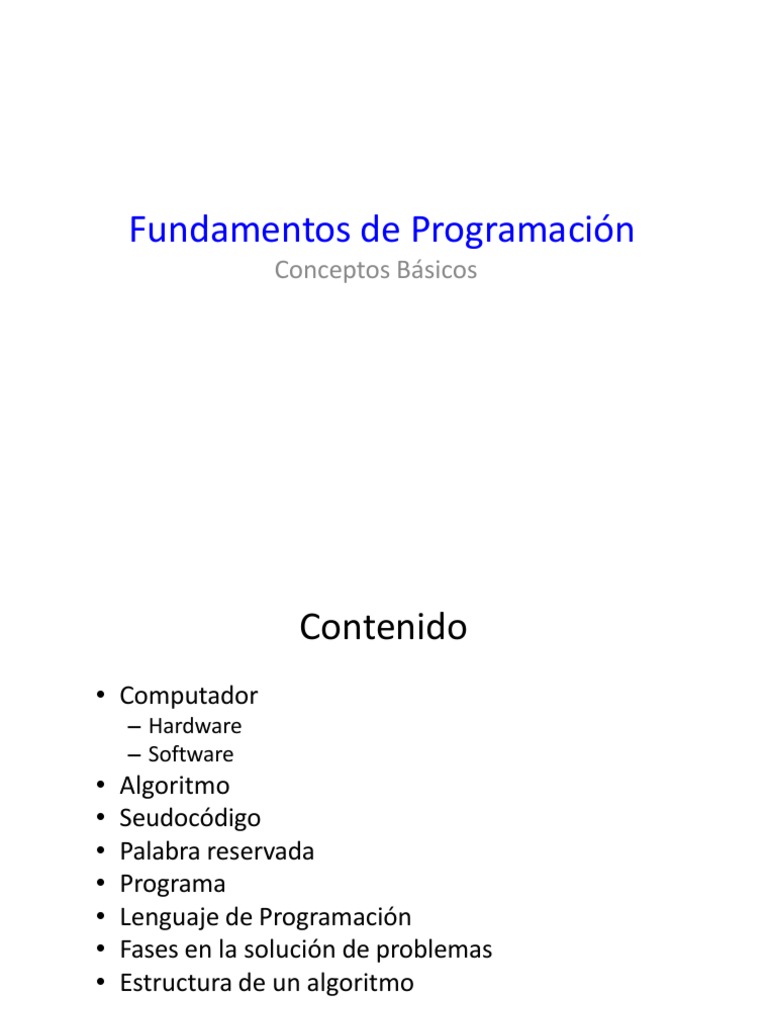 Fundamentos de Programación Esenciales | PDF | Hardware de la ...