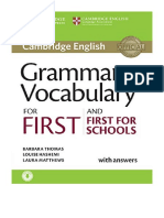 Grammar and Vocabulary For First and First For Schools Book With Answers and Audio - Barbara Thomas