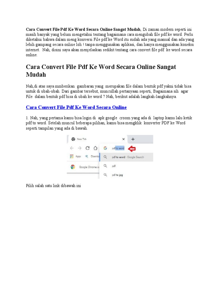 Mengubah Pdf Menjadi Word Gratis