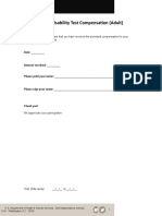 Receipt Form Usability Test Compensation Receipt Form Adult