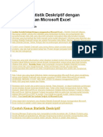 Analisis Statistik Deskriptif Dengan Menggunakan Microsoft Excel