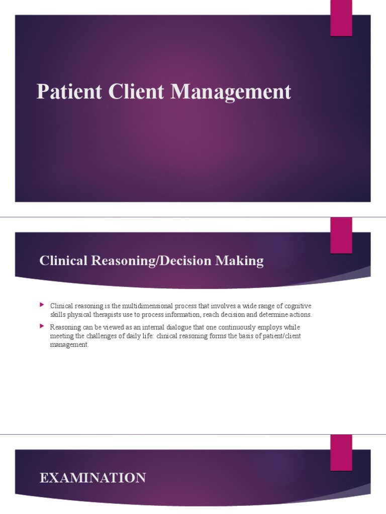 Patient Client Management | PDF | Physical Therapy | Medical Diagnosis