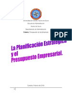 Planificacion Estrategica y El Presupuesto Empresarial.