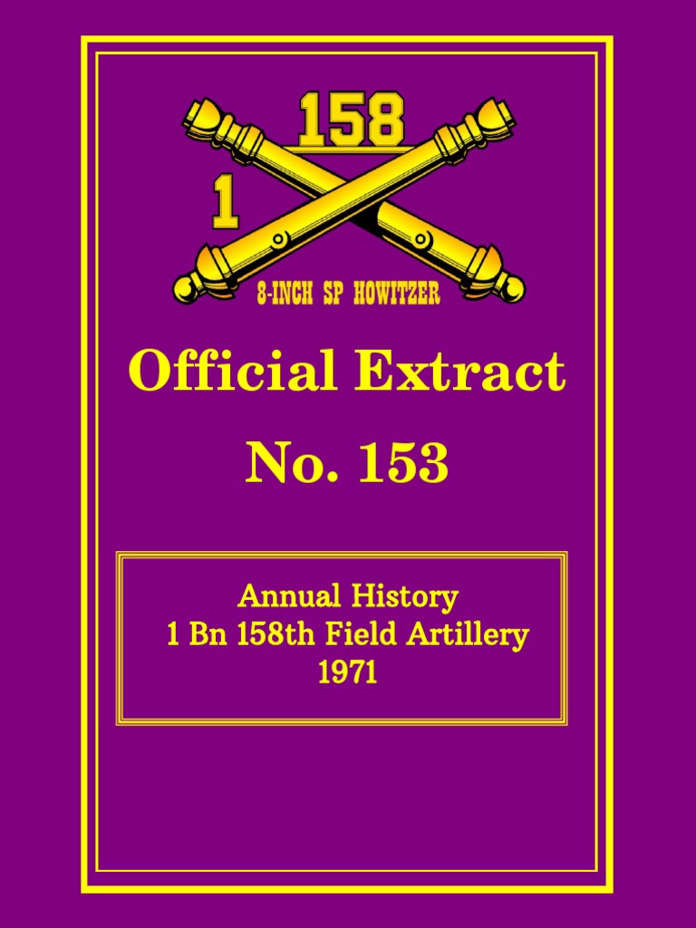 158th Field Artillery Official Extract No. 153 PDF