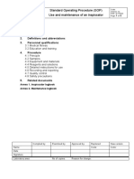 Content: Standard Operating Procedure (SOP) Use and Maintenance of An Inspissator