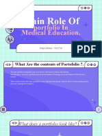 Main Role Of: Portfolio in Medical Education
