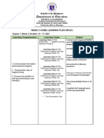 Department of Education: Weekly Home Learning Plan (WHLP)