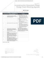 Appendix C – Proposed Pre-construction Document Phase Design Team Meeting Agenda