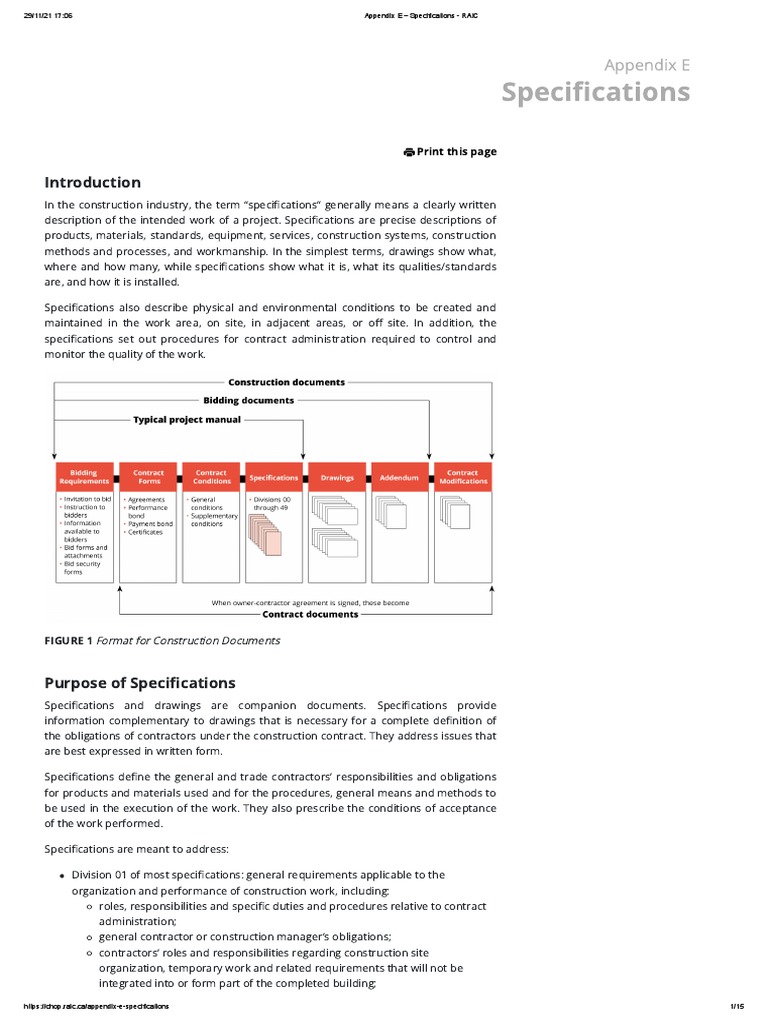 Appendix E - Specifications | PDF | Specification (Technical Standard ...