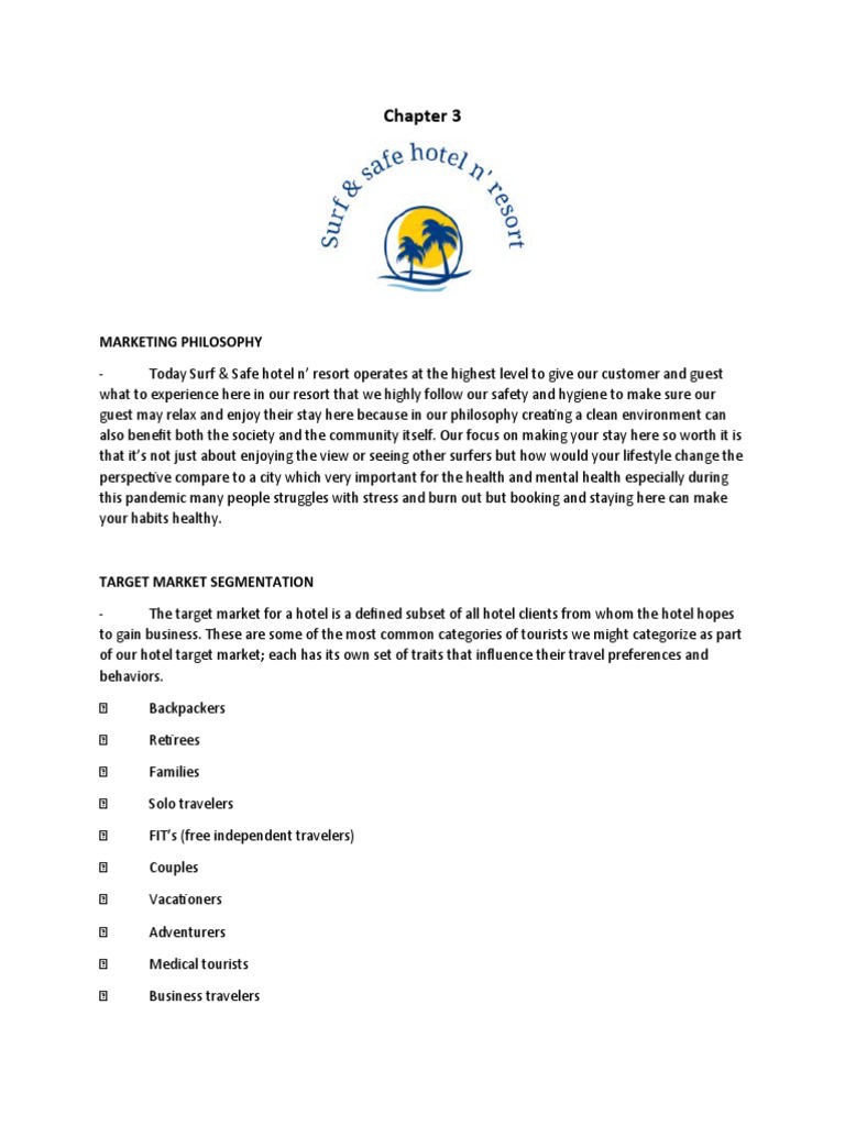 Marketing Strategy for Surf & Safe Resort | PDF