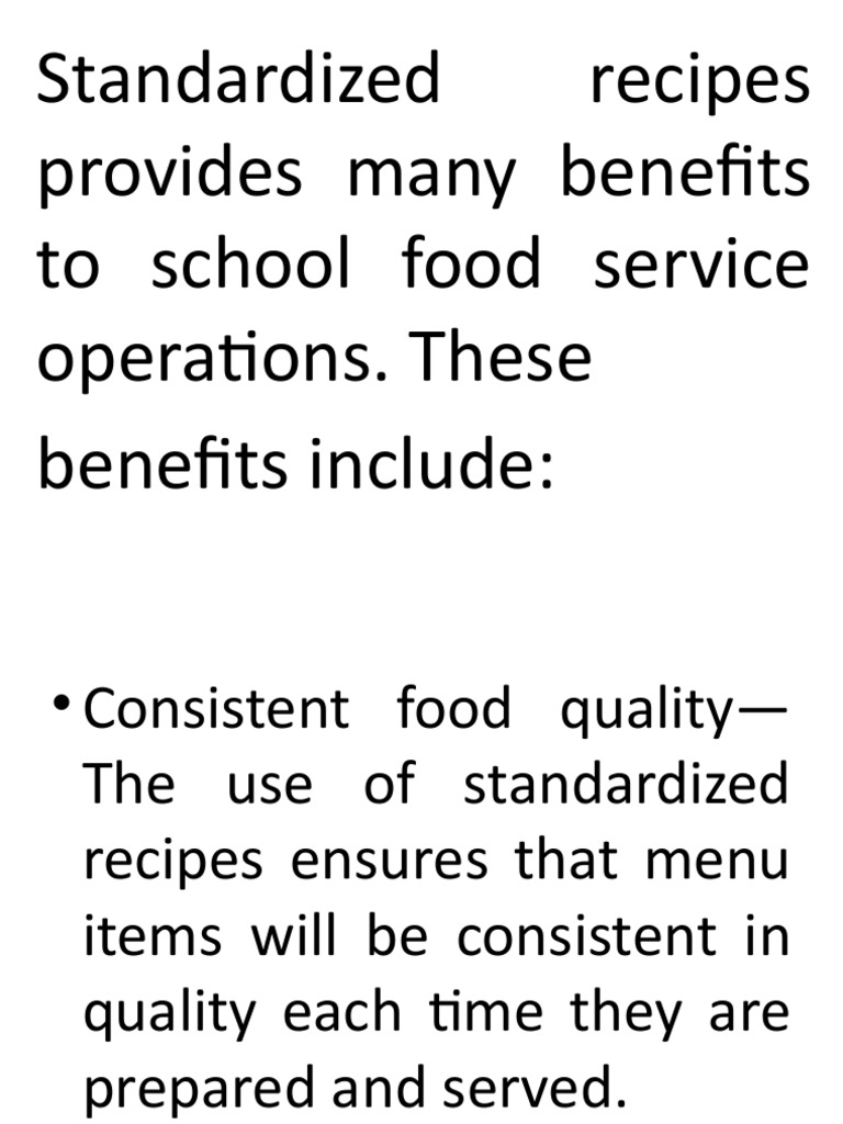 Benefits of Standardized Recipes in Schools | PDF | Foods | Tablespoon