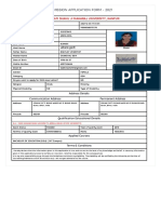 Admission Application Form - 2021: Chhatrapati Shahu Ji Maharaj University, Kanpur