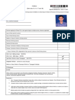 Form Application for Driving Licence Services