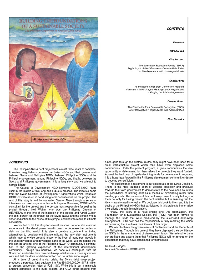 FSSI Debt Swap Experience PDF Non