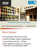 Symmetric Encryption - Block Ciphers: CYB 215: Fundamentals of Information Assurance By: Saleh Almowuena