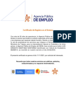 Certificado Agencia Publica Empleo