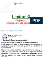 Chapter - 3 Cost Concepts and Classifications: Business Studies Department, BUKC