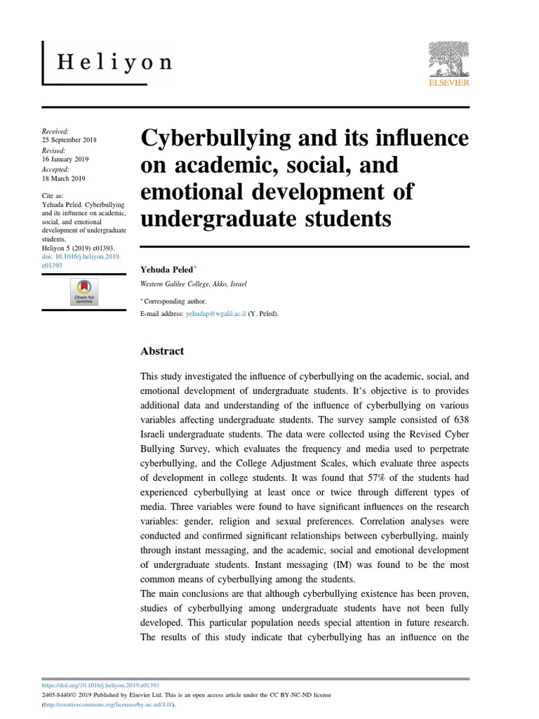 Cyberbullying Impact on Undergrads | PDF | Cyberbullying | Depression ...
